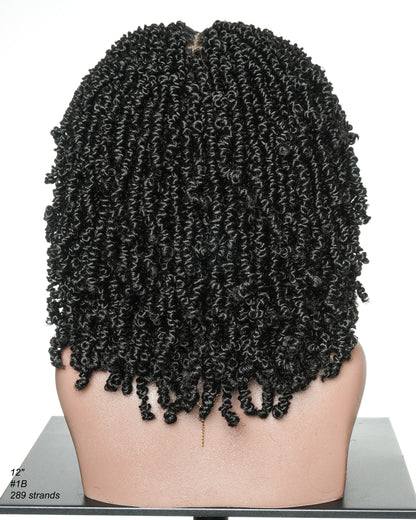 Short Passion Twist 12" Swiss HD Lace Knotless Full Lace Wig