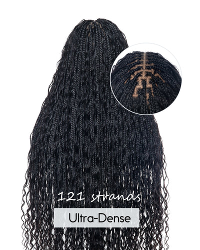 Kiki -  36"  Pre Bleached Swiss HD Lace Boho Box Braided Wig