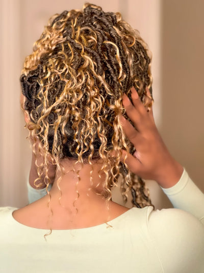 Salon-level Knotless Boho Locs Swiss HD Full Lace Human Hair Boho Curls Locs Wig