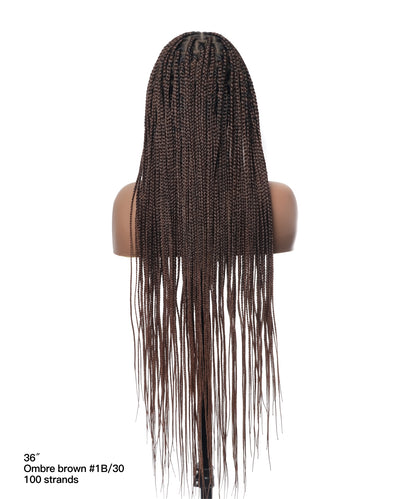 48" Lightweight Knotless HD Full Lace Box Braided Wig