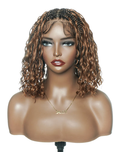 Kiki Bob 12" - JALIZA Slip-On™ Pre Bleached Swiss HD Full Lace Boho Box Braided Wig