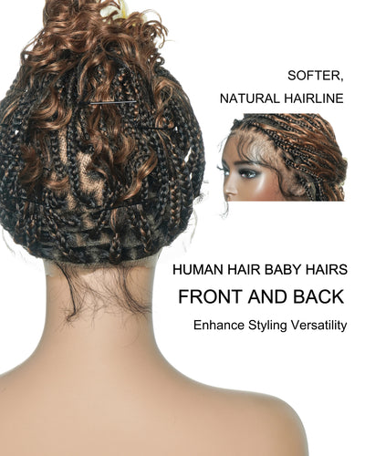 Kiki Bob 12" - JALIZA Slip-On™ Pre Bleached Swiss HD Full Lace Boho Box Braided Wig