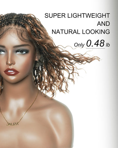 Kiki Bob 12" - JALIZA Slip-On™ Pre Bleached Swiss HD Full Lace Boho Box Braided Wig