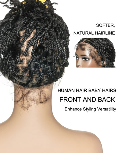 Kiki Bob 12" - JALIZA Slip-On™ Pre Bleached Swiss HD Full Lace Boho Box Braided Wig