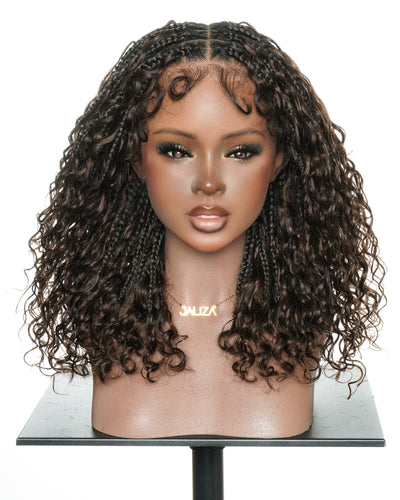14" Swiss HD Full Lace Boho Box Braided Wig With Drawstring Cap