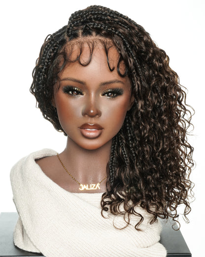 14" Swiss HD Full Lace Boho Box Braided Wig With Drawstring Cap