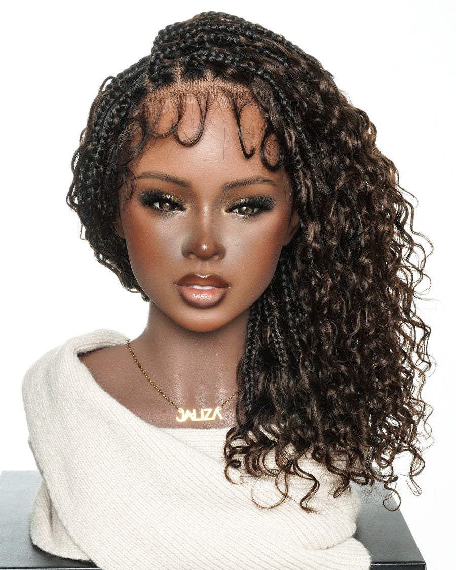 14" Swiss HD Full Lace Boho Box Braided Wig With Drawstring Cap