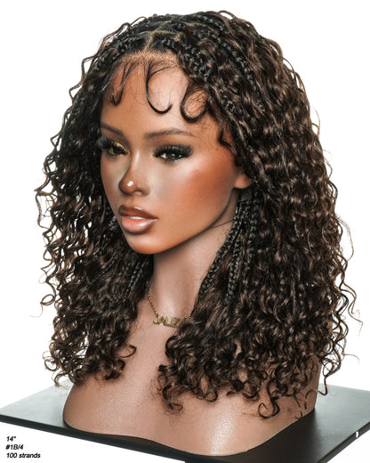 14" Swiss HD Full Lace Boho Box Braided Wig With Drawstring Cap