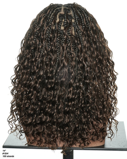 14" Swiss HD Full Lace Boho Box Braided Wig With Drawstring Cap