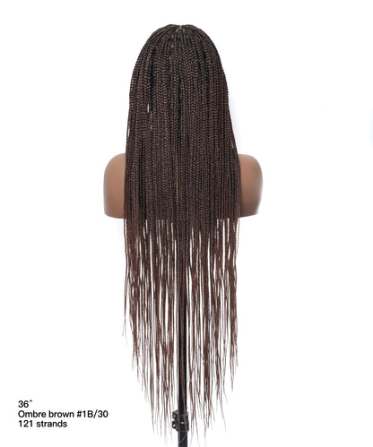 48" Lightweight Knotless HD Full Lace Box Braided Wig