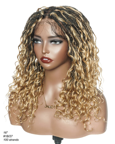 Salon-level Knotless Boho Locs Swiss HD Full Lace Human Hair Boho Curls Locs Wig