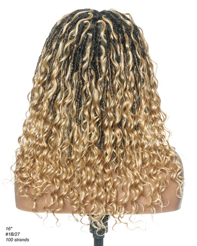 Salon-level Knotless Boho Locs Swiss HD Full Lace Human Hair Boho Curls Locs Wig