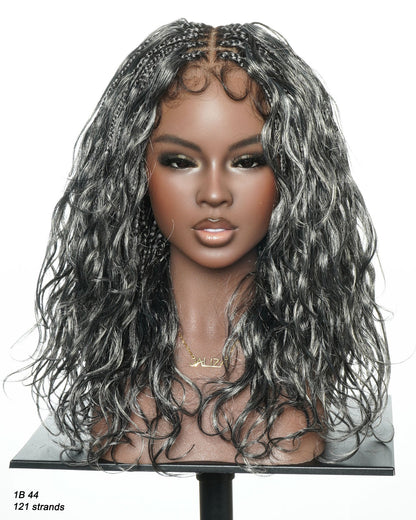 Michelle 18" - JALIZA Slip-On™ Salt & Pepper Body Wave Boho Box Braided Wig