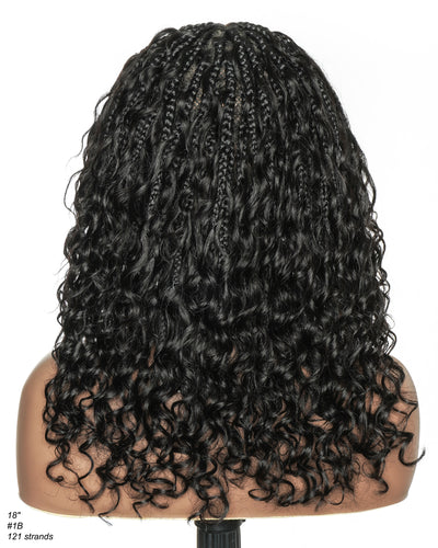 Lumina - 18" Piano Color Swiss HD Full Lace Human Hair Boho Braided Wig