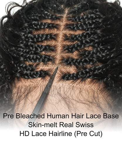 Tiana - 18" Bora Bora Spanish Curl Wave Human Hair Boho Box Braided Wig