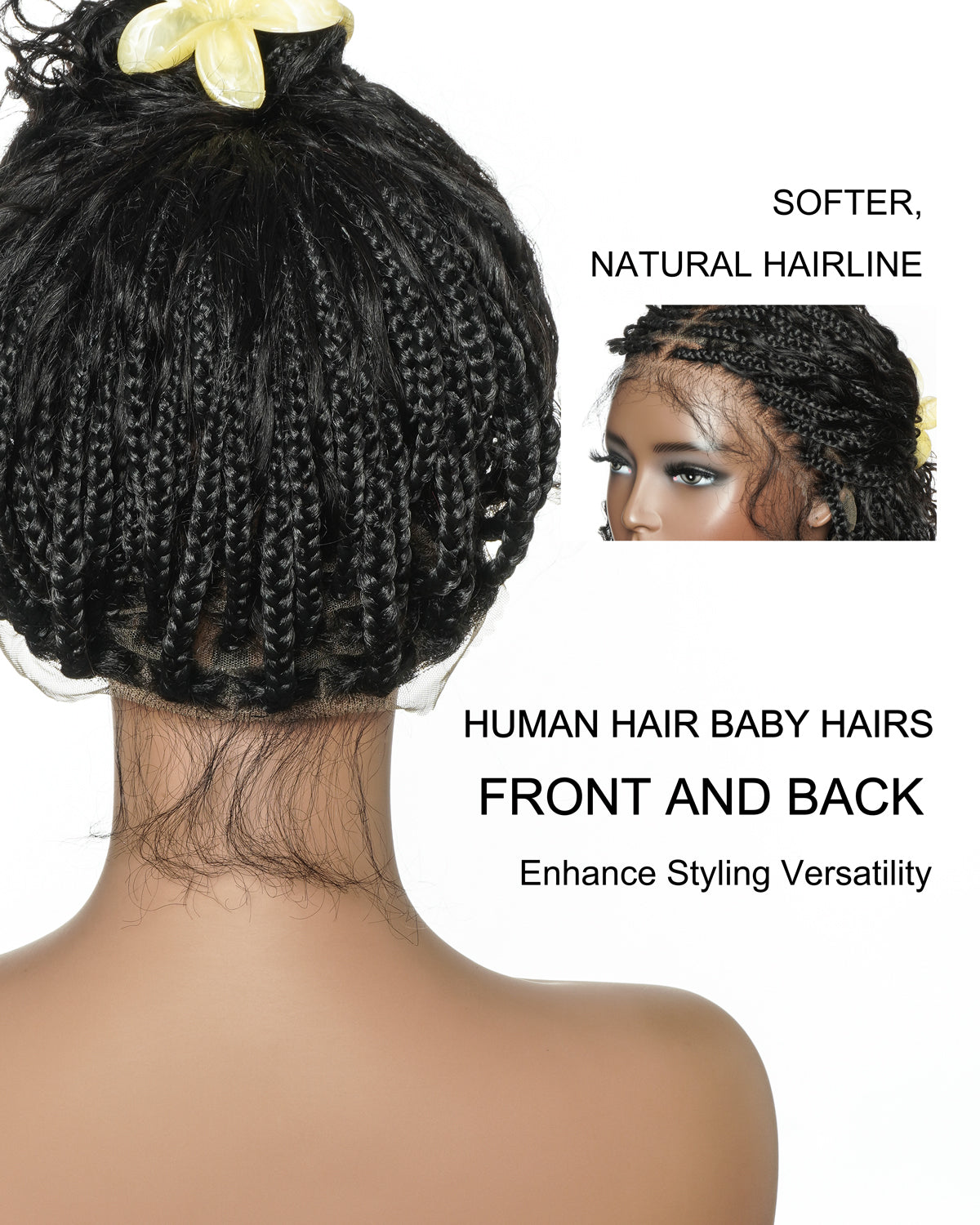 Tiana - 18" Bora Bora Spanish Curl Wave Human Hair Boho Box Braided Wig