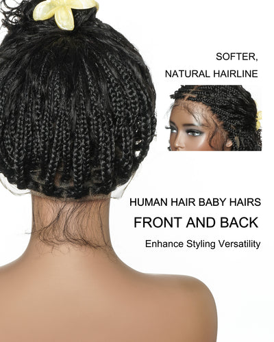 Tiana - 18" Pre Bleached Bora Bora Spanish Curl Wave Human Hair Boho Box Braided Wig
