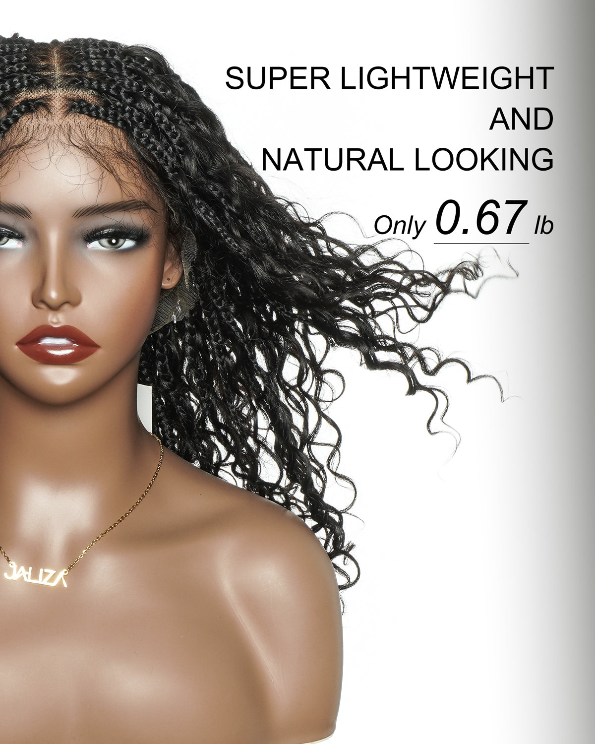 18" Bora Bora High Density Human Hair Deep Wave Curls Boho Box Braided Wig