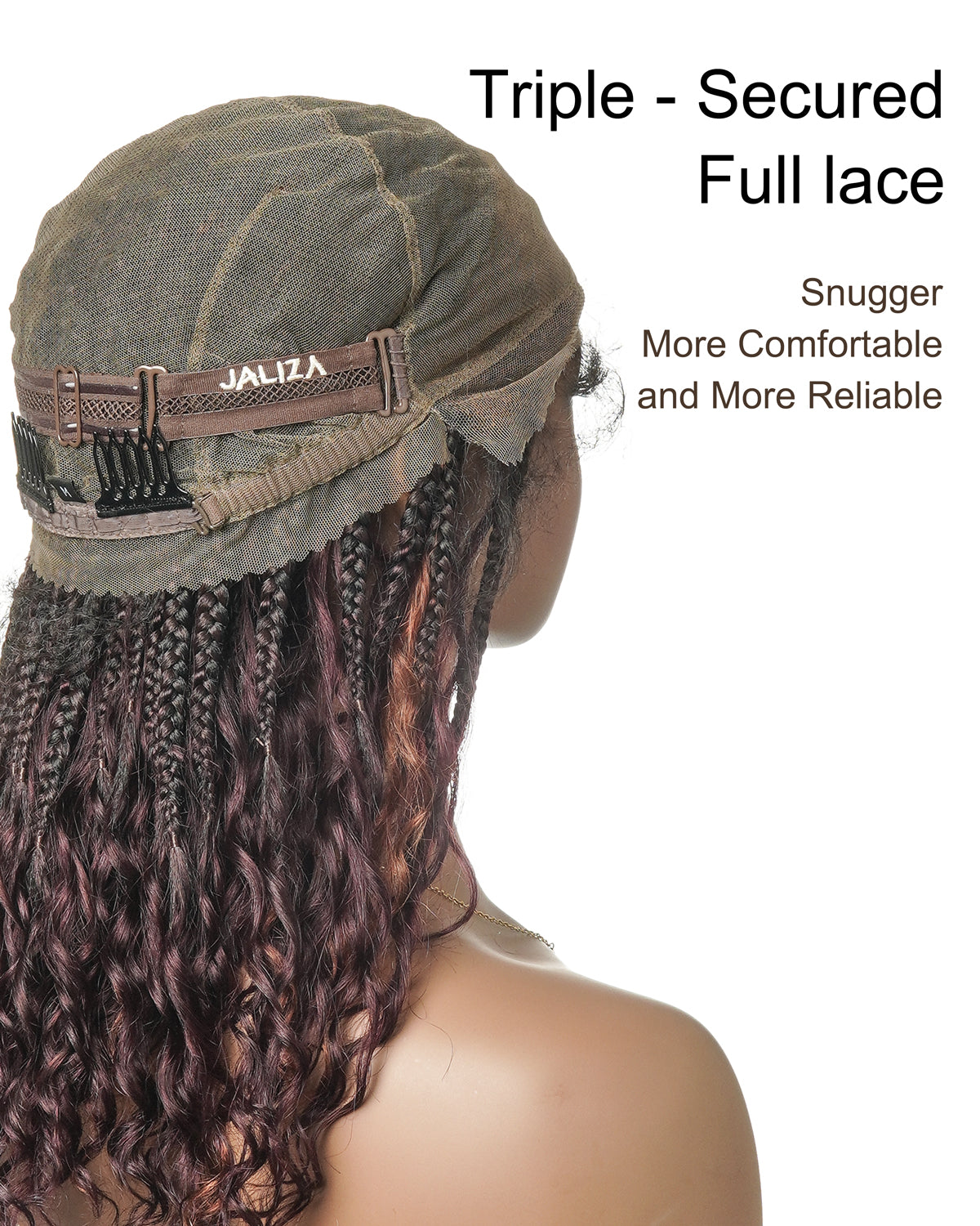 Dark Burgundy 99J Pre Bleached HD Full Lace Human Hair Boho Curls Boho Box Braided Wig 100 Strands