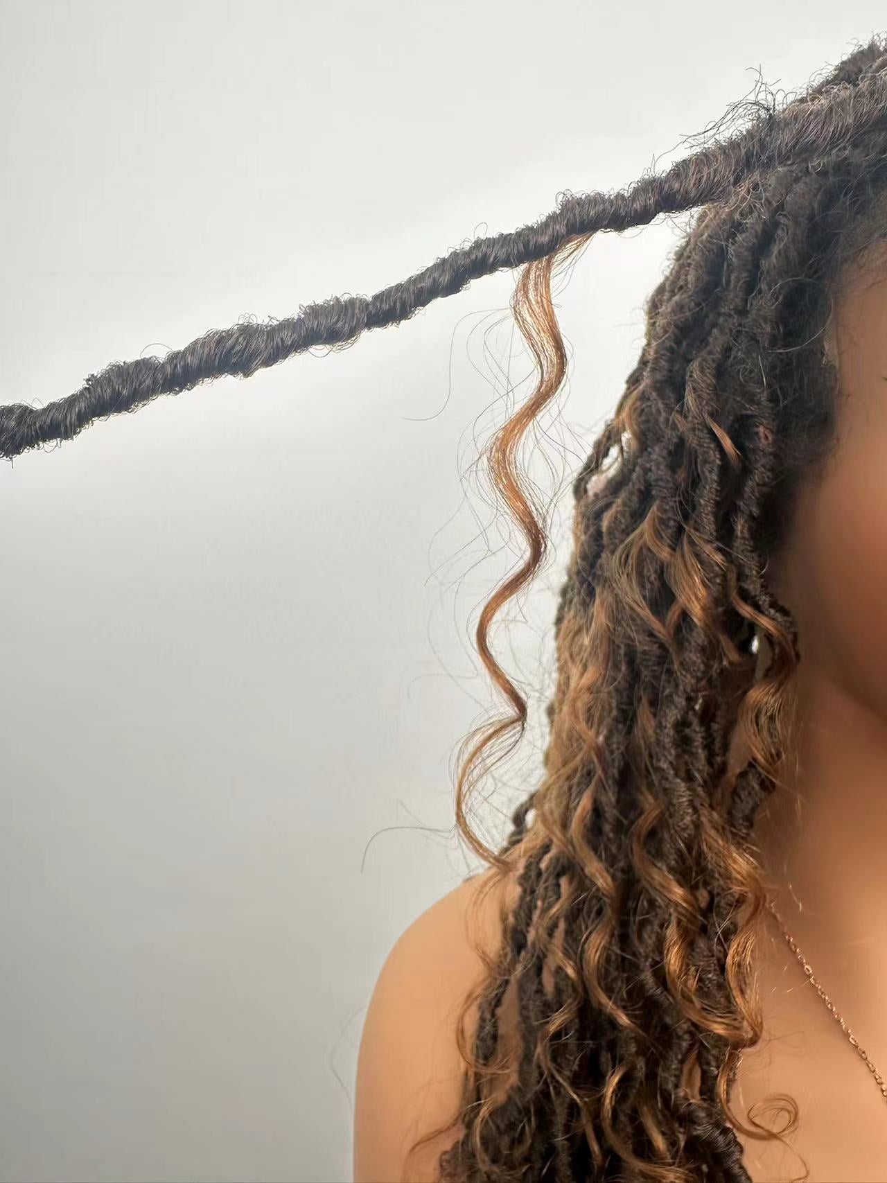 Human Hair Curls HD Full Lace Boho Locs 26" Wig 79 Strand