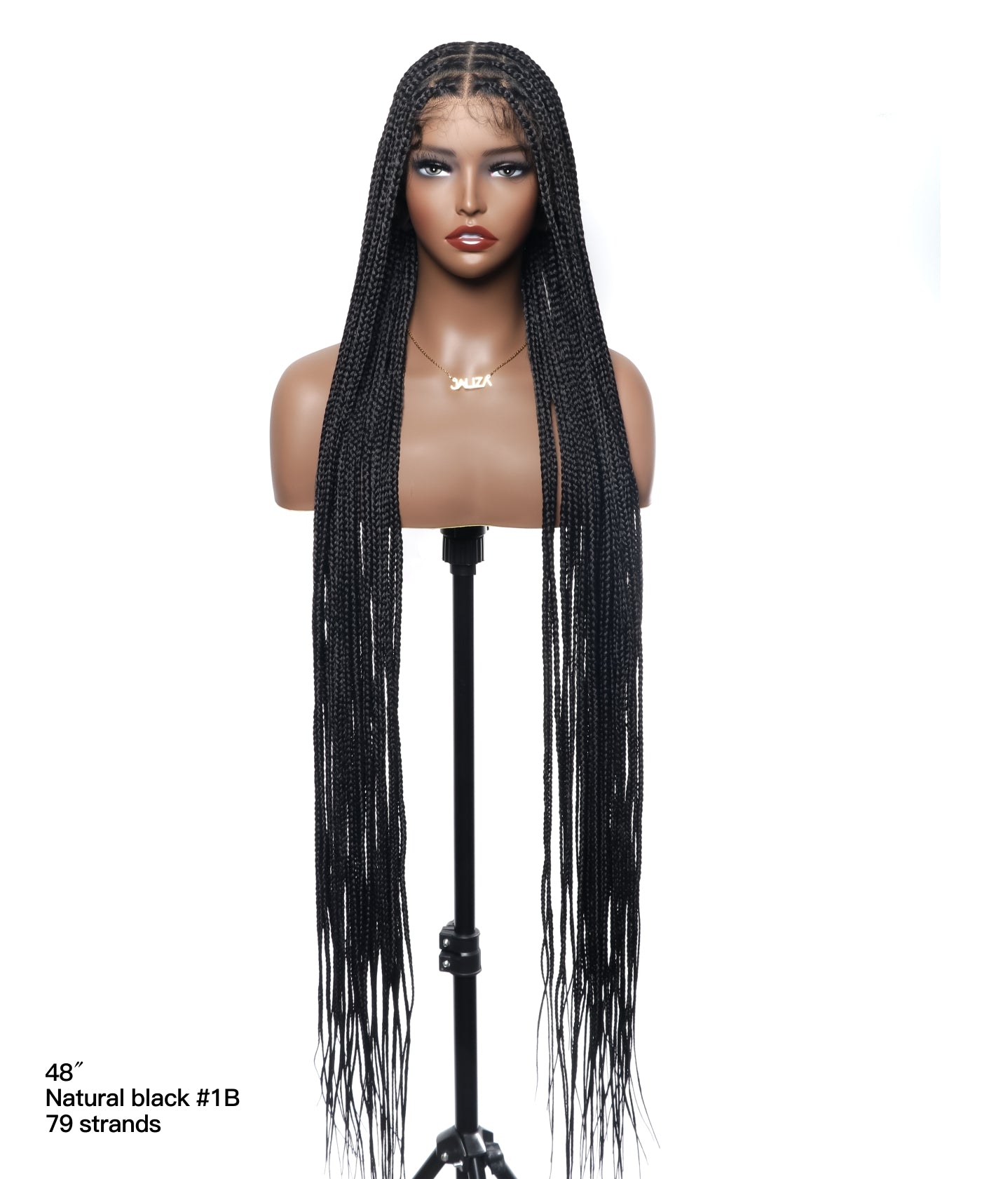 48" Lightweight Knotless HD Full Lace Box Braided Wig