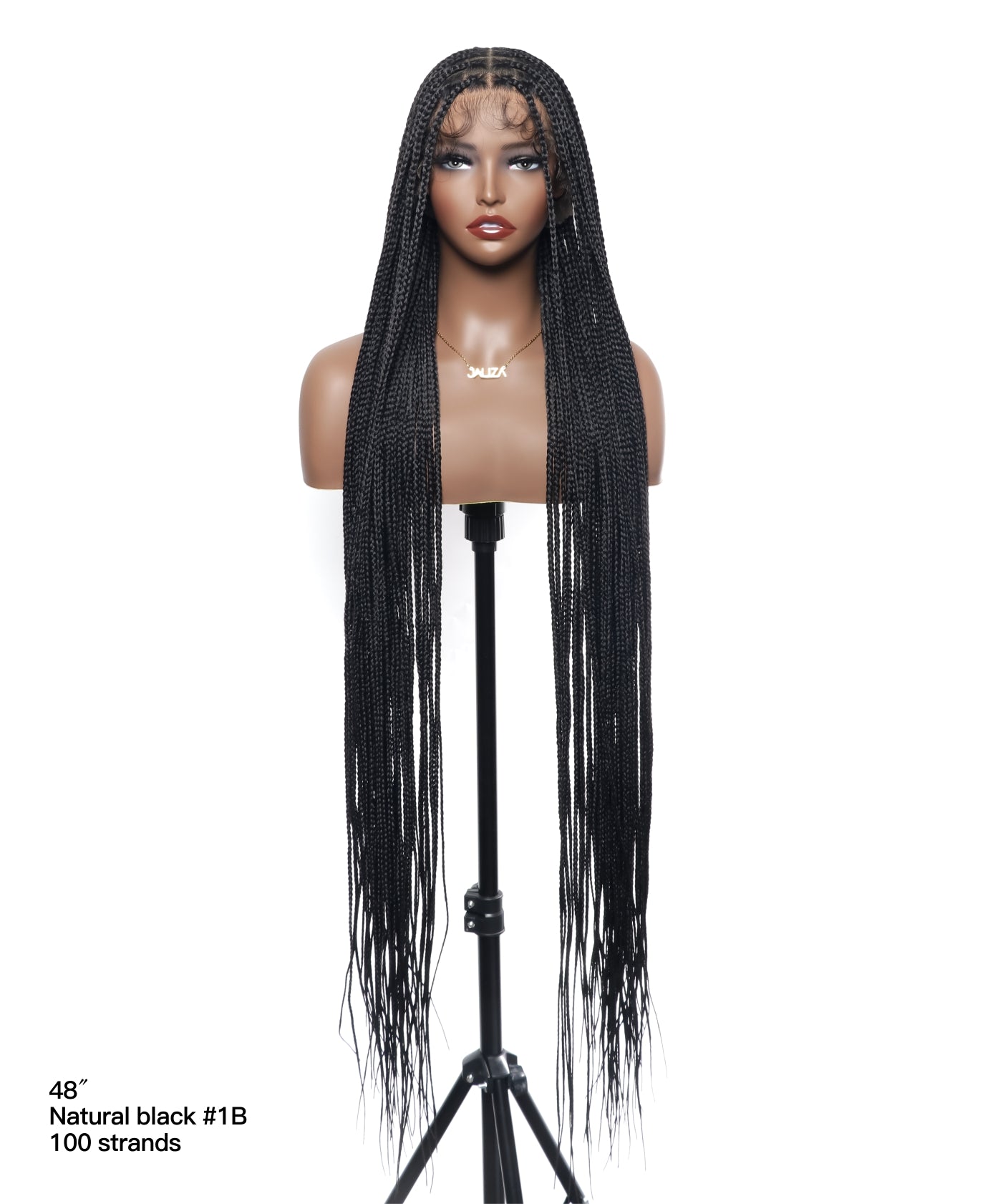 48" Lightweight Knotless HD Full Lace Box Braided Wig
