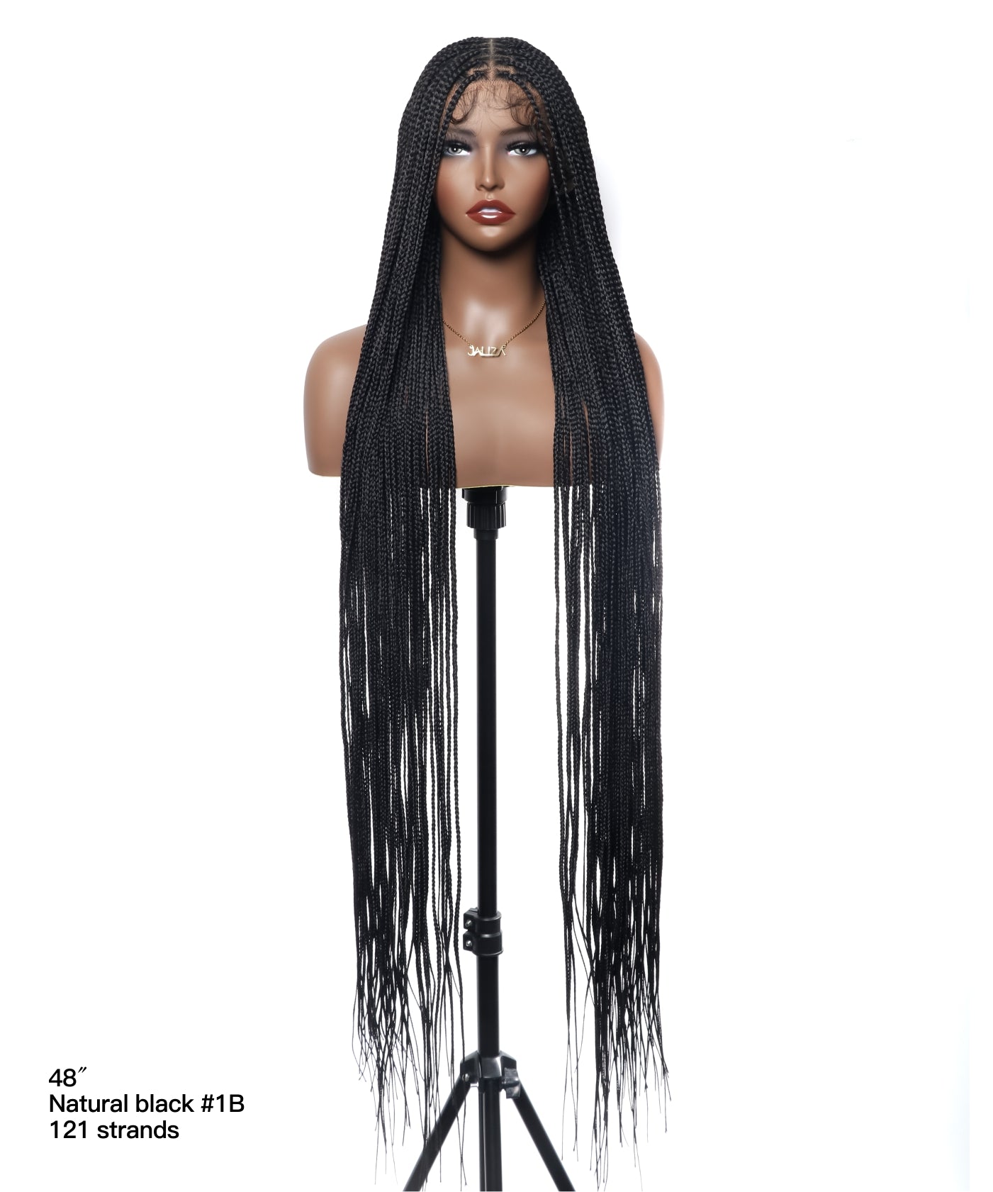 48" Lightweight Knotless HD Full Lace Box Braided Wig