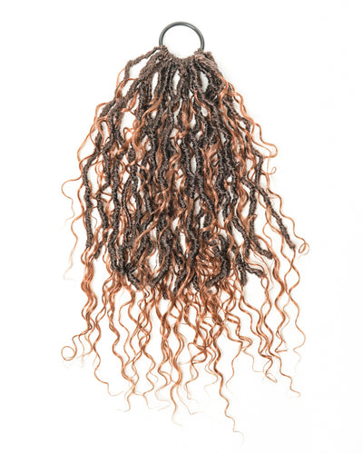 18" Pre Looped Crochet Boho Locs With Human Hair Boho Curls 80 Strands/Pack (5 boho curls)