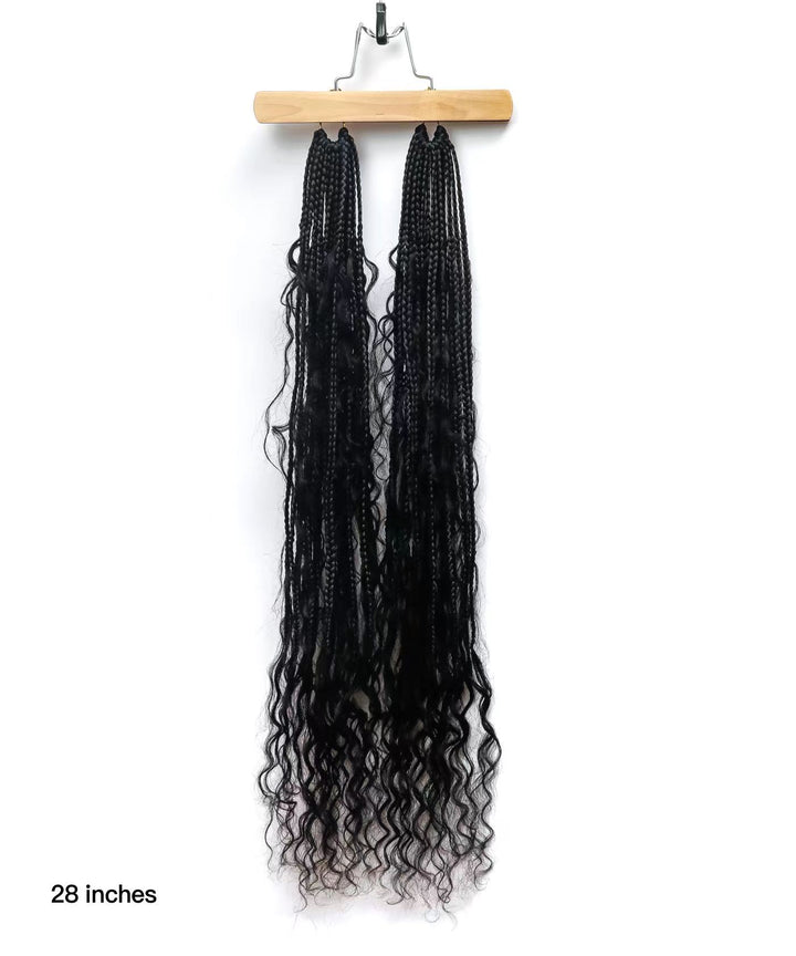 crochet box braids w 1ith human hair boho curls-jaliza