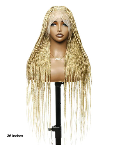 Summer Color #27/613 Knotless Box Braided Wig 65 Strands - Human Baby Hair