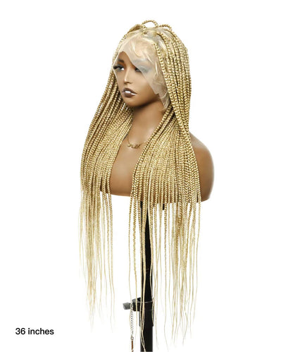 Summer Color #27/613 Knotless Box Braided Wig 65 Strands - Human Baby Hair