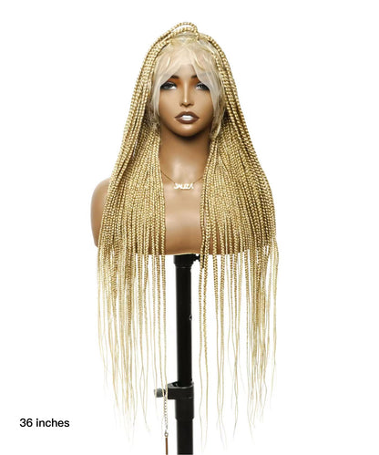 Summer Color #27/613 Knotless Box Braided Wig 65 Strands - Human Baby Hair
