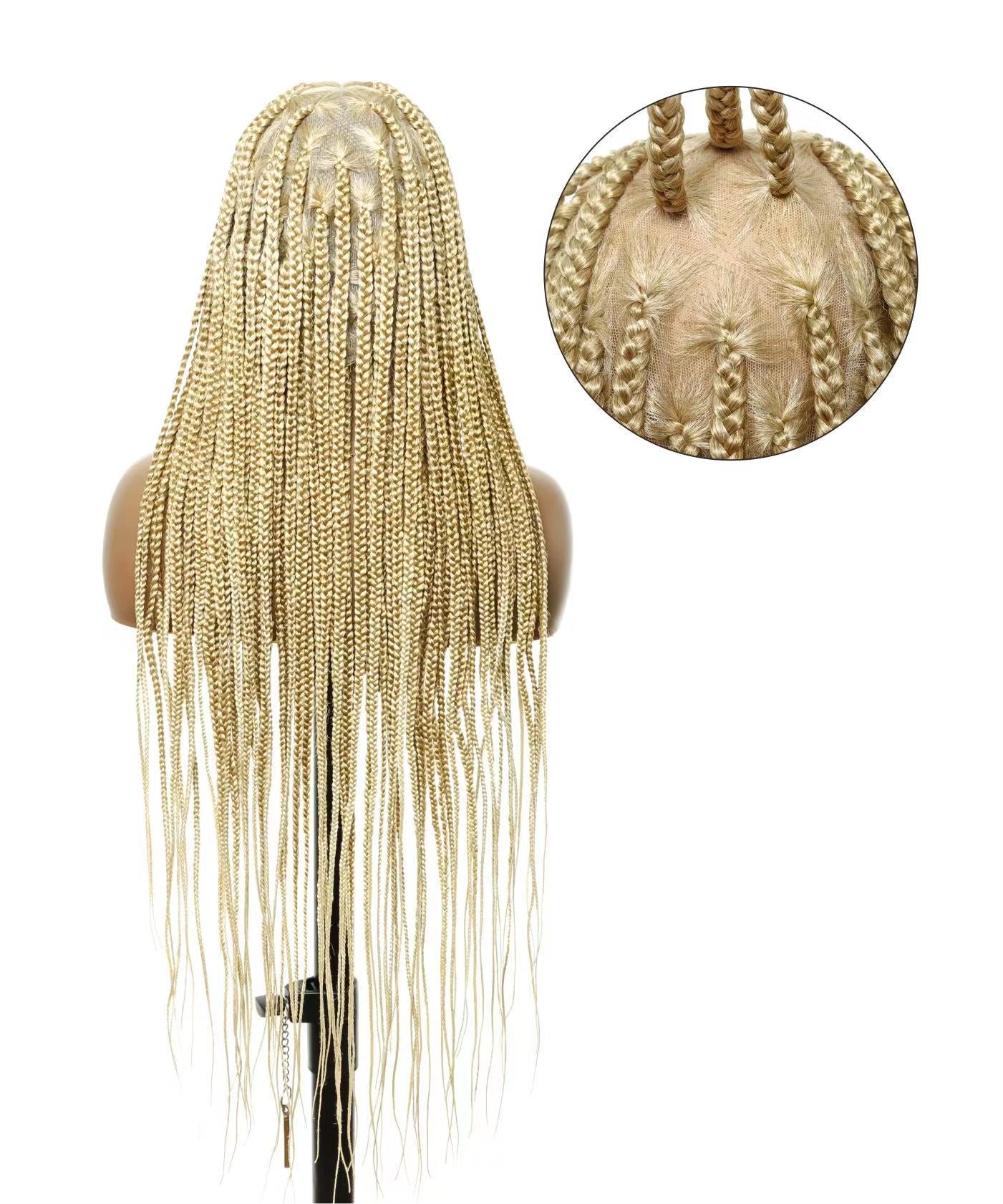 Summer Color #27/613 Knotless Box Braided Wig 65 Strands - Human Baby Hair