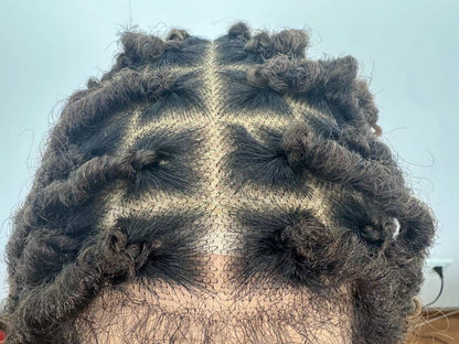 Human Hair Curls HD Full Lace Boho Locs 26" Wig 79 Strand