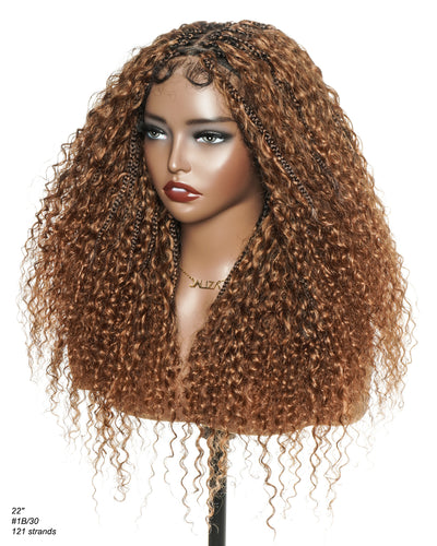 Lulu - Small Head Friendly Glueless Curly Boho Braided Wig (Small Cap Size for Petite Head)