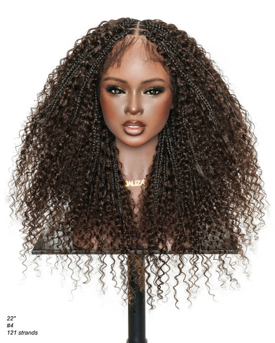 Lulu - Small Head Friendly Glueless Curly Boho Braided Wig (Small Cap Size for Petite Head)