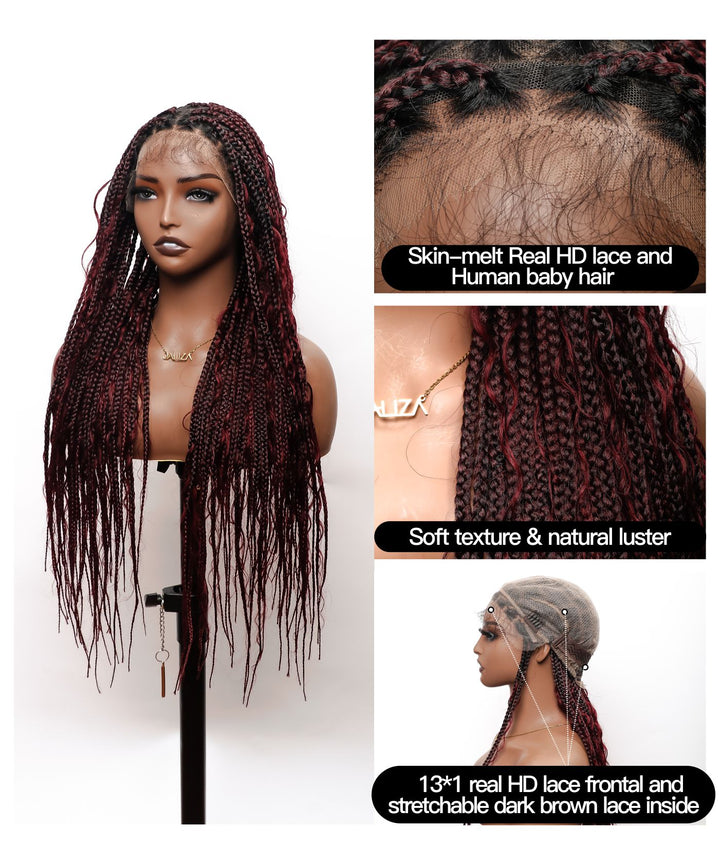 Braided Box Wigs with Boho Curls 5