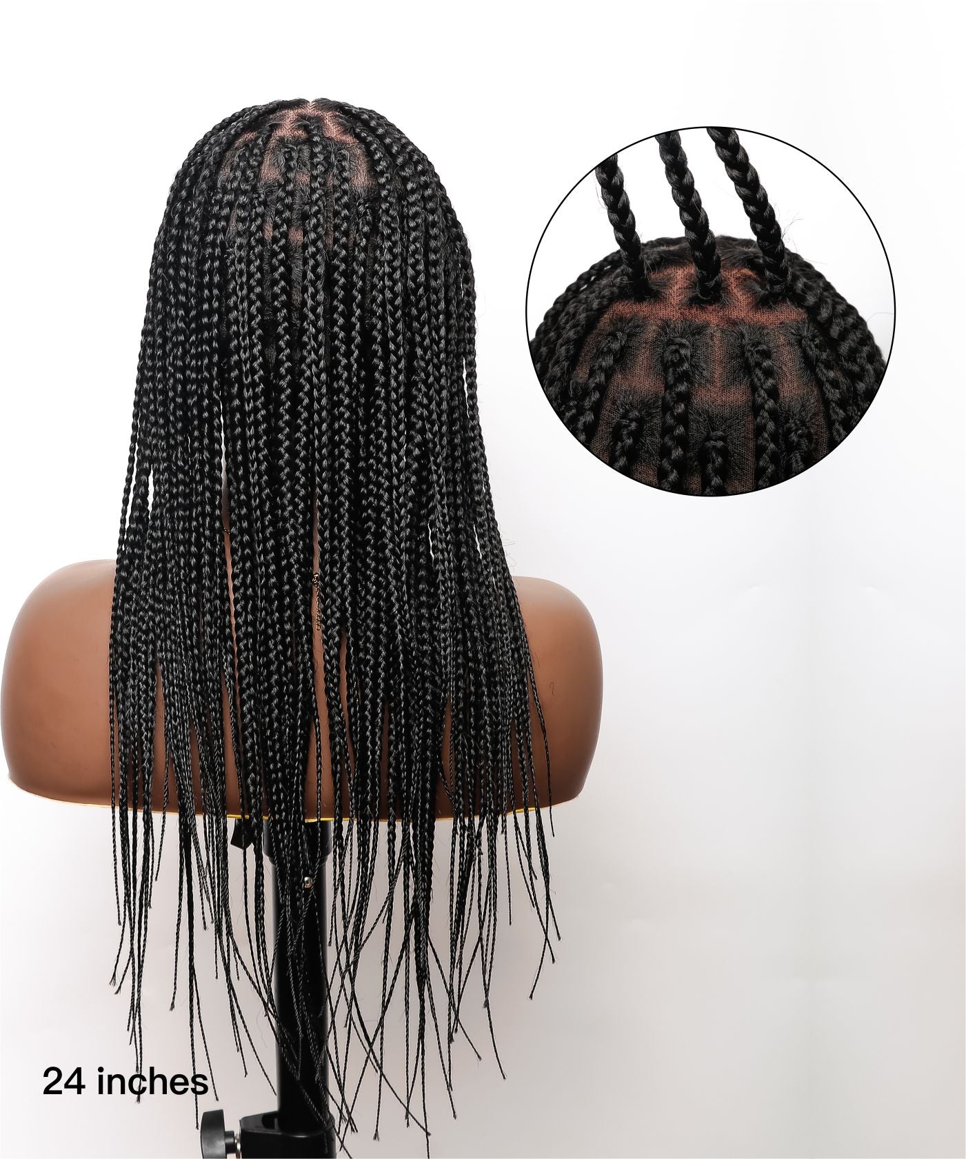 Glueless Knotless Box Braided Wig 24" 5x7 HD Lace 79 Strands - No Baby Hair