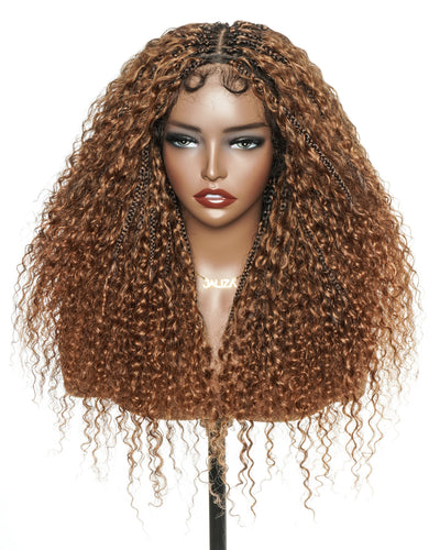 Lulu - Small Head Friendly Glueless Curly Boho Braided Wig (Small Cap Size for Petite Head)