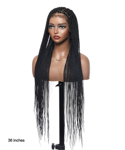 Senegalese Twist Style 36“ Swiss HD Full Lace High Density 100 Strands Braided Wig