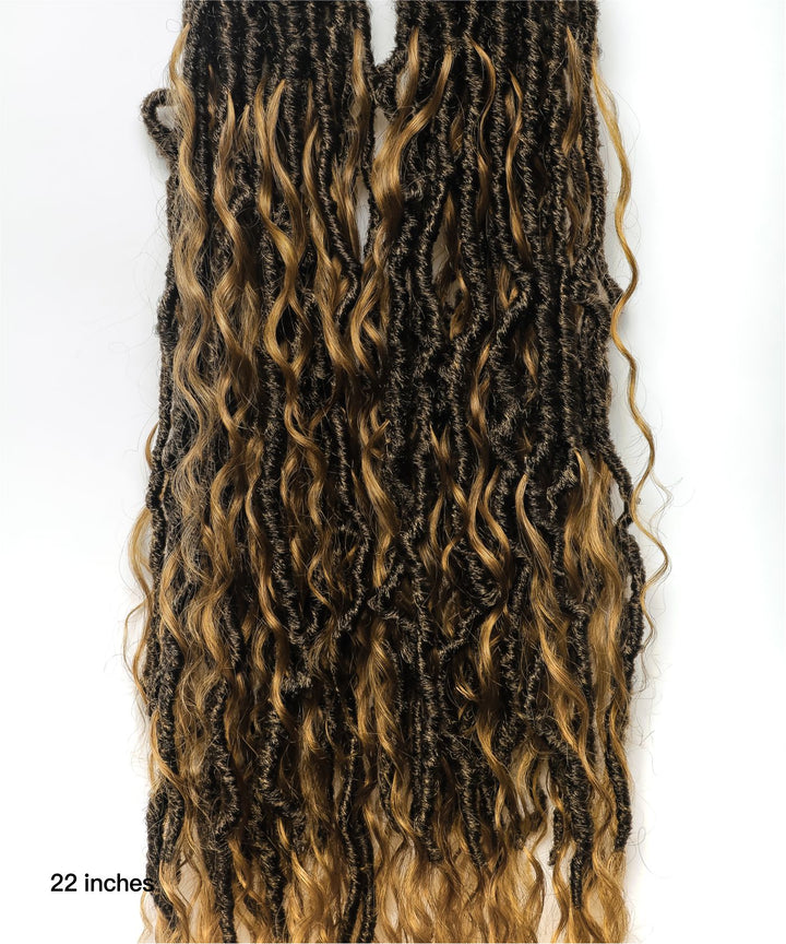 Crochet Boho Locs Braids With Human Hair Curls - JALIZA 4
