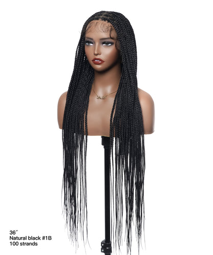 48" Lightweight Knotless HD Full Lace Box Braided Wig