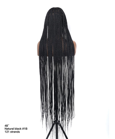48" Lightweight Knotless HD Full Lace Box Braided Wig