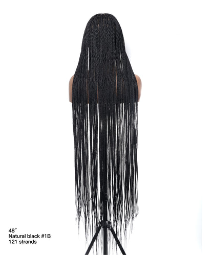 48" Lightweight Knotless HD Full Lace Box Braided Wig