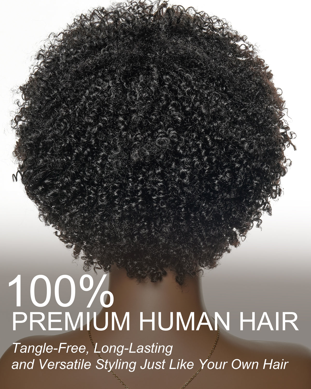 8" 250 Density Glueless 100% Virgin Human Hair Afro Curly Bob Wig