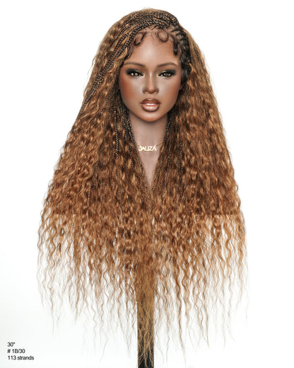Avery - Ombre-Brown Fulani 2 Steps Cornrow Boho Box Braided Wig