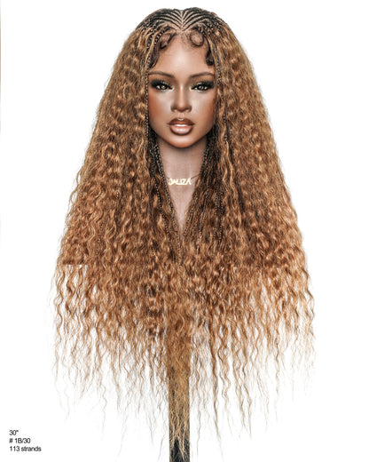 Avery - Ombre-Brown Fulani 2 Steps Cornrow Boho Box Braided Wig