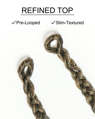 30" Pre Looped Human Hair Crochet Boho Braids 90 Strands/Pack (6 Boho Curls)