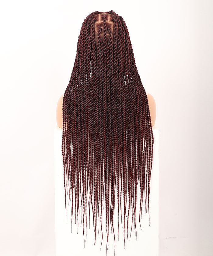 Fancivivi Large Twist Braids Over Hip-Length 36" Full Hand Tied Lace Braided Wig