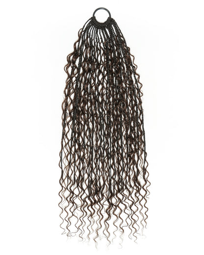 Small Pack 20 Strands Crochet Boho Braids - 12"-18" Deep Wave Human Hair Boho Curls